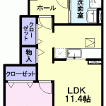 スリーアロー　Ｂ  102号　　　　　　　1LDK　　　　　　　　即入居可 画像1