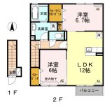 レジデンス 202 号　　2ＬＤＫ　　６８０００円　　　2018年10月1日 画像1