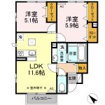 セリーズ メルヴェイユC 101    　2LDK       64,000円　　　2023年6月17日 画像1