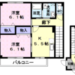 メゾンプロムナードＣ321号  2DK  45,000円