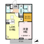 グリーンヒルズ Ⅵ 109　　１ＬＤＫ　　59,000円　　2023年6月4日　 画像2